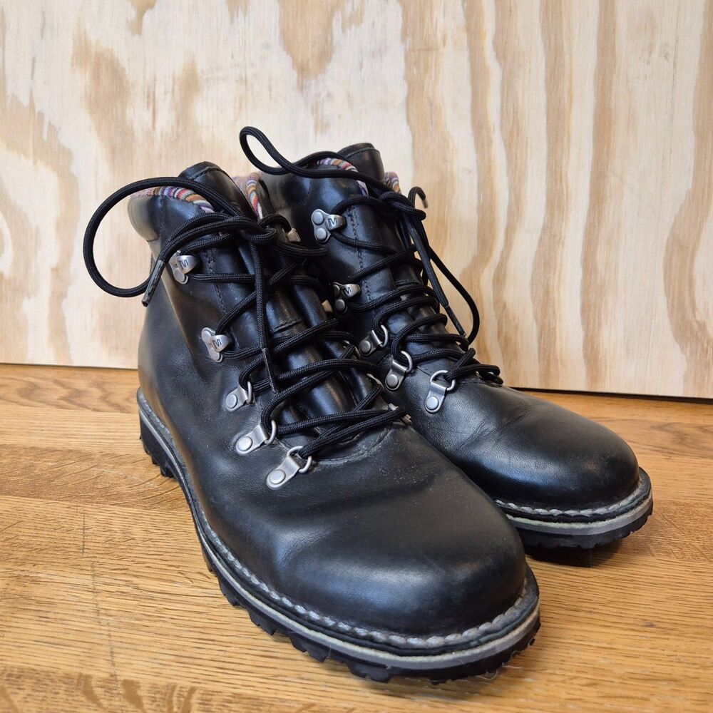 Merrell Wilderness Valley Women's 10 Black Leather Vibram Hiking Boots J68194